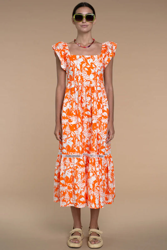 Brooke Dress Spring Shadow Clementine
