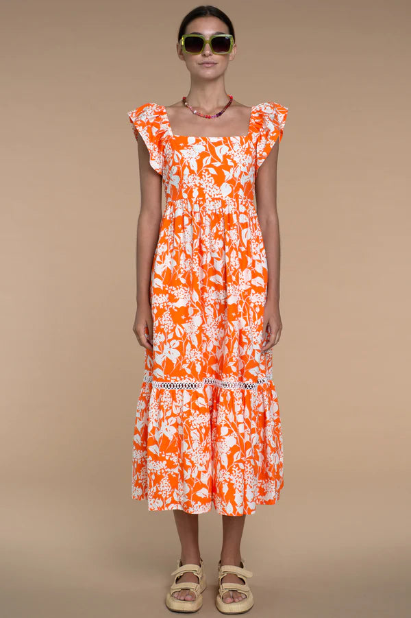 Brooke Dress Spring Shadow Clementine